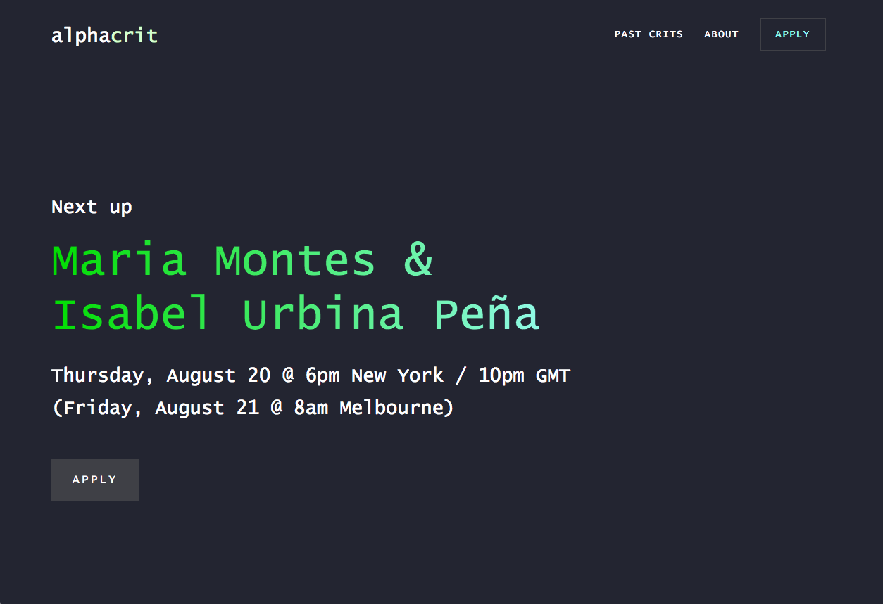 Website for Alphacrit